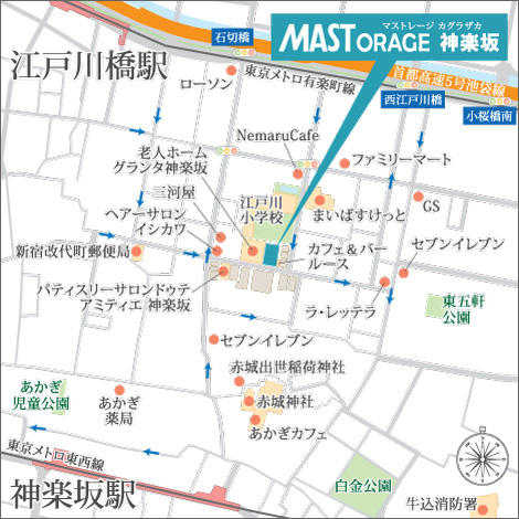 マストレージ神楽坂 マップ